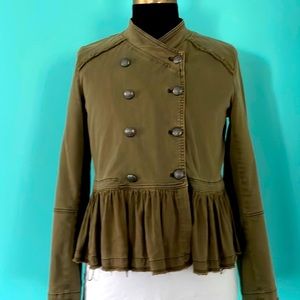 FREE PEOPLE MILITARY STYLE PEPLUM JACKET, size L